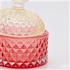 EDG Enzo De Gasperi Contenitore Decorativo Rotondo a Rombi H9,5 Ø8,5 cm Rosso - Decorazione di Natale