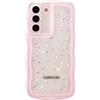 ZTOFERA Custodia protettiva per Samsung Galaxy S21 Plus 5G da 17 cm, graziosa custodia a onde ricci con stelle glitterate, in morbido TPU trasparente, lucida, antiurto, protettiva, per donne e ragazze
