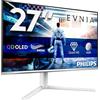 PHILIPS Evnia Gaming Monitor 27M2N6591L 27 pollici 2560x1440, WQHD, 240Hz, QD-OLED Panel, 0.03ms GtG, USB Hub Height Adjustment, (HDMI2x 2.1 DP 1x 1.4) HDR10, G-Sync Compatible, Bianco
