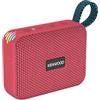 Kenwood AS-60BT-V Speaker Bluetooth Portatile 5W con TWS Stereo, IPX7 Waterproof, Radiatore Passivo, Effetto LED, Batteria Ricaricabile fino a 8,5h, design compatto e leggero, connessione 10m, Rosso