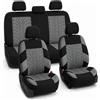 FH GROUP Coprisedili per auto FH Group, set completo, tessuto premium grigio, adattabili a diverse auto