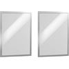 Durable 487323 Duraframe, Cornice Espositiva Adesiva A3, per Superfici Lisce e Solide, Confezione da 2 Pezzi, Argento