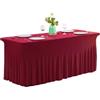 EBETA Tovaglie elastiche, copertura elasticizzata, tovaglie da buffet, copertura per tavolo da birra, set tenda da birra, copertura gonna per evento di nozze, 183 x 76 x 76 cm (Bordeaux)