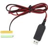 Generic Eliminatori di batterie AA/AAA - Cavo fittizio USB da 5 V a 3 V | Adattatore batteria di ricambio verde giallo | elettronici per dispositivi giocattoli strumento di controllo remoto