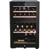 Haier HWS42GDAU1 Cantinetta vino dual zone con serratura a chiave, Wine Bank 50, Serie 7, Libera installazione, 2 zone, 42 bottiglie, Luce LED, Classe G, NERA, L x P x A (mm) 497x585x820