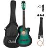 HOMCOM Chitarra Elettro-Acustica Cutaway per Principianti, Junior, Adulti Verde
