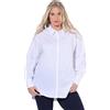 Ulla Popken Camicia dal Taglio Oversize con Collo da Camicia e Maniche Lunghe 813741