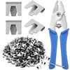 Generico J Clips - Pinza Per Legare Gabbie Con 300 Clip Metalliche | Kit Di Attrezzi Per Il Montaggio Della Gabbia Per Conigli | Pinza Per Pollaio, Clip A C In Metallo Resistente Alla Ruggine, Strumenti Per L'
