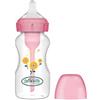 Dr. Brown's Biberon Anticoolici a bocca larga Options+ 270 ml Rosa - Fiori Biberon +0 mesi