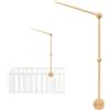 AolKee - Supporto mobile in legno per bambini - Rimovibile e regolabile - Braccio mobile da appendere - Per culla, carillon eolico, accessorio per lettino per bambini (marrone 02)