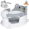 Dazhtu Seggiolino Doccia Bimbo, Seggiolino per Vasca da Bagno per Bambini a Partire da 6 Mesi, Seggiolini Per Bagnetto, Seggiolino da Bagno Antiscivolo con 4 Potenti Ventose, per Doccia o Vasca (Grigio)