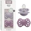 BIBS Infinity Ciuccio, 0-6 mesi, confezione da 2, Fossil Grey/Mauve | Tettarella simmetrica | Silicone | Taglia 1 | Senza BPA | Prodotto in Danimarca | Scudo anti-irritazione