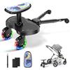 BugyKido Passeggino con ruote a LED, pedana per passeggino, per bambini da 2 a 6 anni (25 kg), compatibile con il 99% di tutti i passeggini