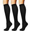 feifanshop 3 coppie Calze a Compressione Graduata, Potenziano Circolazione, Recupero e Sport, Gambaletti Contenitivi Uomo Donna, 15-20 mmHg, Ideali per Ciclismo, Running e in Gravidanza, Viaggi in Aereo