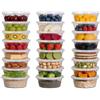 Cozary Contenitori per Alimenti con Coperchio 24 Pezzi,Contenitori Ermetici per Alimenti 24-8oz,Riutilizzabile Bicchieri di Plastica per Alimenti-sicuro nel Microonde e congelatore