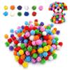 Carehabi 500 Pezzi Pompon Glitterati per Lavoretti Creativi 15mm Mini Pompom Colorati con Fili di Lametta per Decorazioni Fai da Te Pasqua Natale Artigianato