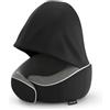COSYLAND Cuscino da Viaggio per Collo con Cappuccio in Memory Foam | Nero, Cuscino cervicale regolabile, fodera lavabile, mascherina, tappi e sacca inclusi, per aereo, treno, auto e ufficio