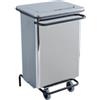 Adatto-M T790650 Contenitore mobile acciaio inox satinato a pedale 70 litri