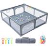 Alyikou Box bambino 120x120cm Recinto Inclusi 50 Palline, 4 Maniglie Borsa Riporre Neonato Reto Traspirante