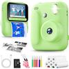 Naxup Macchina Fotografica Bambini Istantanea,Fotocamera Istantanea 1080P con 5 Rotoli di Carta da Stampa,Scheda da 32GB e Penne Colorate,Fotocamera Digitale Portatile per Bambini dai 3-14 Anni (Verde)