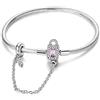 LIGHTDOG 925 Bracciale a catena di serpenti in argento Adatto per l'Europa Bracciale con ciondolo Perline Bracciale in argento Sterling Regali da donna per le persone care