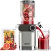 Anybear Estrattore di Succo, 200W Juicer, Spremiagrumi a Freddo, con Vano di Riempimento da 110 mm, per Frutta e Verdura Intera, Coclea Potenziata, Materiale Tritan, Senza BPA (Argento)