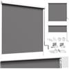 WOLTU Tenda da Sole Verticale Tenda per Balcone, Grigio scuro 100x240 cm | Tenda a rullo avvolgibile a caduta con manovella, oscurante, protegge da sole e vento, adatta per gazebo e giardino