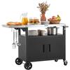 VEVOR Carrello per Barbecue da Esterno, Tavolo Carrello Portaoggetti Ripiano Preparazione Piatti Cibi 124 cm, Mobiletto con Ruote Impermeabile da Giardino Cortile Picnic Campeggio Isola Cucina