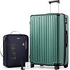 COOLIFE Valigetta sottovuoto, verde scuro, XL, Set da 2 pezzi: 1 sacchetto sottovuoto (con pompa elettrica) + valigetta da 71 cm