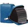 Goopai RFID 20 slot per carte di credito porta carte di credito in vera pelle fisarmonica porta carte piccolo portafoglio per donne o uomini con cerniera, Blu oceano, S, Classico