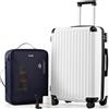 COOLIFE Valigetta sottovuoto, bianco, L, Set da 2 pezzi: 1 sacchetto sottovuoto (con pompa elettrica) + valigetta da 61 cm