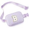 YOOLIFE Marsupio da bambina con lettere, Lilla, B, Contemporaneo | Borsa a tracolla personalizzata per ragazze, 3, 4, 5, 6, 7, 8, 9, 10, 11, 12 anni, regalo per adolescenti, donne, amiche