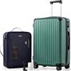 COOLIFE Valigetta sottovuoto, verde scuro, L, Set da 2 pezzi: 1 sacchetto sottovuoto (con pompa elettrica) + valigetta da 61 cm