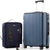 COOLIFE Valigetta sottovuoto, Blu scuro, L, Set da 2 pezzi: 1 sacchetto sottovuoto (con pompa elettrica) + valigetta da 61 cm