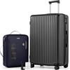 COOLIFE Valigetta sottovuoto, Nero , XL, Set da 2 pezzi: 1 sacchetto sottovuoto (con pompa elettrica) + valigetta da 71 cm
