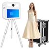 JIAQINMOTD Macchina fotografica portatile DSLR con touch screen da 21,5 (bianco | Mini PC integrato, altezza regolabile, luce di riempimento, custodia da volo, foto a specchio per eventi di festa di nozze