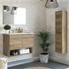 Dmora set Mobili Bagno Fishtail Marrone Quercia Specchio Incluso 4 Ripiani, 4 Ante