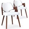 Menzzo Dima - Set di 2 sedie scandinavo, legno, bianco, 51 x 51 x 72 cm
