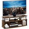 Furinno JAYA Ampio centro di intrattenimento Può contenere TV fino a 55 pollici, Pino Ambrato/Nero