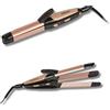 DIGIQUEST Piastra Capelli 3 in 1 STILY, Lisci, Frisè e Ondulati, Multifunzione, Ceramica, Riscaldamento Rapido, Pulsante On/Off, Maniglia Bloccabile, Spegnimento Automatico, Nero e Oro