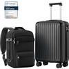 COOLIFE EasyJet Valigia Cabina 55x40x20 e Ryanair Bagaglio a mano 40x30x20 | PC+ABS Rigida, Lucchetto TSA, 4 doppie ruote, resistente, versatile - Ideale per priority, riunioni & affari, pratici