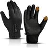 KATX Guanti da ciclismo Guanti da corsa termici Touchscreen Guanti invernali neri caldi antivento antiscivolo fodera in pile guanti da bici guanti caldi per uomo donna