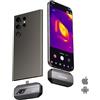 TOPDON Telecamera TC002C Duo per Android/iOS, 512x384 TISR alta risoluzione | -20-550 °C, 25Hz per phone/tablet/PC, USB-C/Lightning, report a infrarossi/analisi 3D per ispezioni elettriche, perdite, HVAC