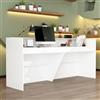 DEZAGCE Bancone reception bianco, pannello privacy, 220 × 60 × 100 cm | Ampia superficie di lavoro - Pannello privacy - Finitura bianca - Dimensioni 220 × 60 × 100 cm