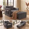 Xbro Poltrona Letto 3 in 1 Estraibile, Poltrona Letto Singolo Compatta per Ospiti e Piccoli Spazi, Divano Letto Salvaspazio con Tasche Laterali, 83x83x75 cm/Letto 196x69 cm, Grigio Scuro