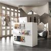 DEZAGCE Bancone reception bianco, pannello forato, 120 × 50 × 110 cm | Pannello forato - Telaio in ferro - Ampia superficie di lavoro - Finitura bianca - 120 × 50 × 110 cm