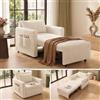 Xbro Poltrona Letto 3 in 1 Estraibile, Poltrona Letto Singolo Compatta per Ospiti e Piccoli Spazi, Divano Letto Salvaspazio con Tasche Laterali, 83x83x75 cm/Letto 196x69 cm, Beige