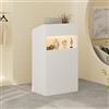 DEZAGCE Piccolo bancone reception bianco con illuminazione LED | Formato compatto - Illuminazione LED - Mobile da reception - Finitura bianca
