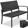 tectake® Panchina da Giardino in Rattan, A Due Posti | Resistente alle Intemperie, 125 x 62, 5 x 90 cm, Copertura Protettiva Inclusa, Capacità di Carico 250 kg, Sedute, Nero