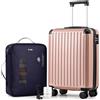 COOLIFE Valigetta da cabina 55 x 35 x 20 cm per Ryanair, bagaglio a mano, valigia rigida con serratura TSA e 4 ruote gemelle, oro rosa, Vakuum-55x40x20cm+Pumpe, Ryan Airlines Bag - Borsa da viaggio